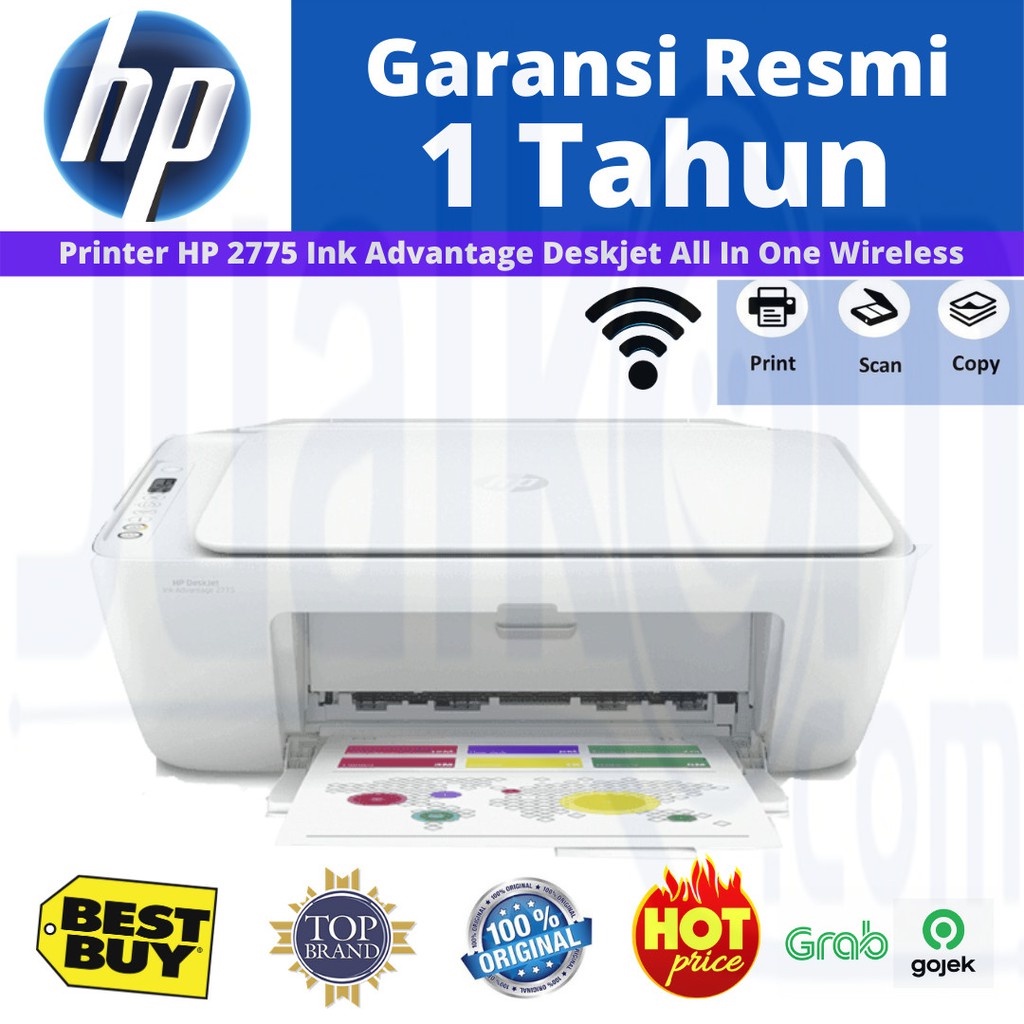 HP Deskjet 2775 Wireless All In One Printer Wi-Fi Print Scan Copy