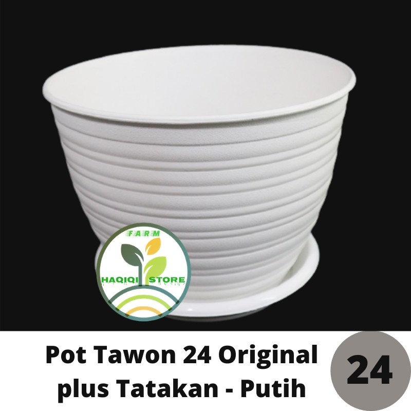 Pupuk Bunga Tawon 24 Plus Tatakan Putih Alas Nampan Pot Tanaman Bunga Kembang Pot Plastik Hias Murah