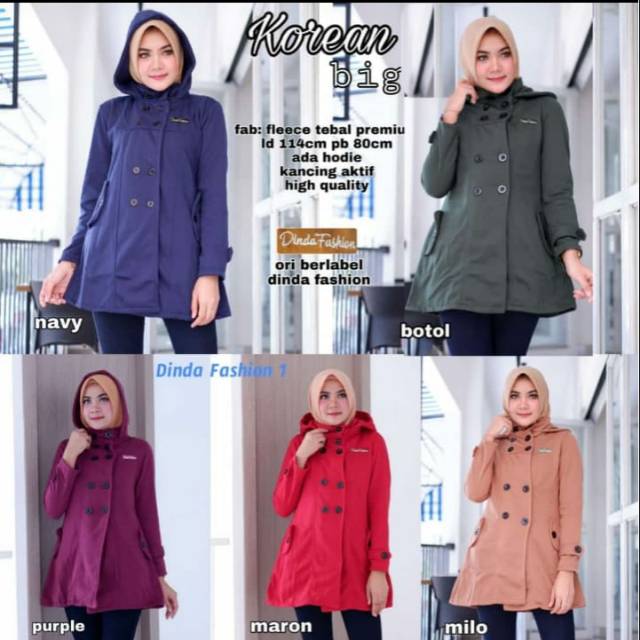 JAKET FLEECE KOREAN BIG BY DINDA FASHION