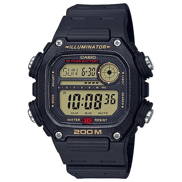 Casio Original DW-291H-9A Jam Tangan Pria Digital Karet Hitam Emas Gold