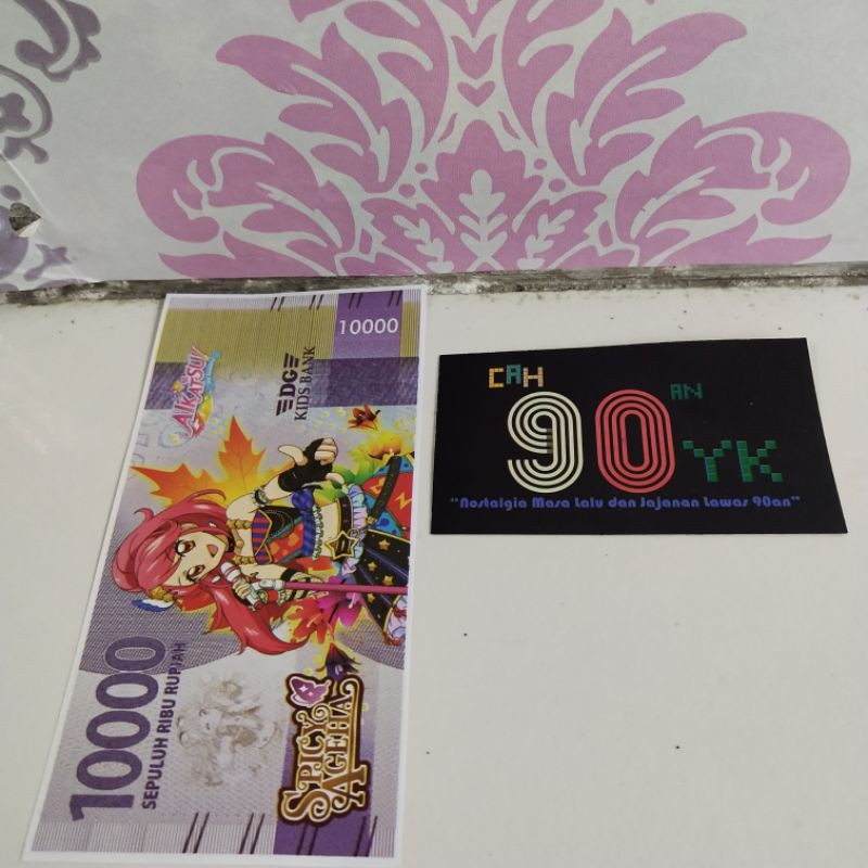 UANG UANGAN 10000 Rupiah Kartun 10pcs. MAINAN Anak 90an. MURAH.