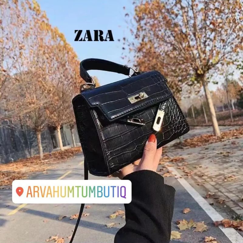 zara bag croco