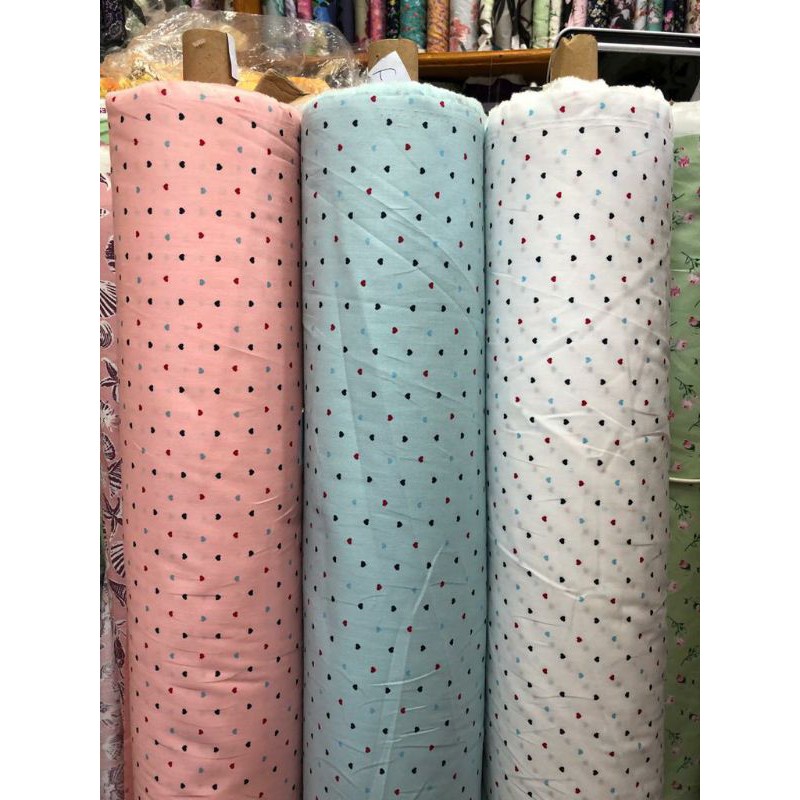 bahan kain katun jepang TOKAI SENKO motif love kecil