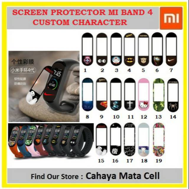 Screen Protector Character Mi Band 4 Anti Gores Karakter Miband 4 Antigores