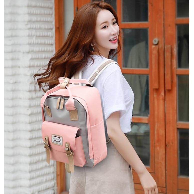 TAS RANSEL IMPORT WANITA PINK TA359P3 LINEA BESAR BACKPACK MURAHPUNGGUNG KULIAH KERJA SEKOLAH BATAM