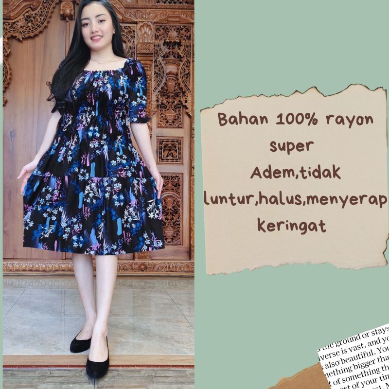 DASTER / DRESS KERUT DADA PENDEK SABRINA WANITA KEKINIAN