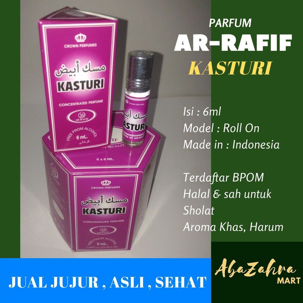Parfum Arab AR RAFIF KASTURI 6ml Roll on Non Alkohol Halal Minyak Wangi Unisex ArRafif Al Rafif