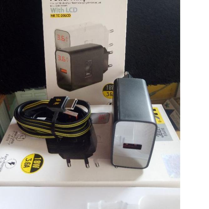 ◌ TC TRAVEL CHARGER TYPE C FAST CHARGER 3.6A 18W HK 20LCD ♙