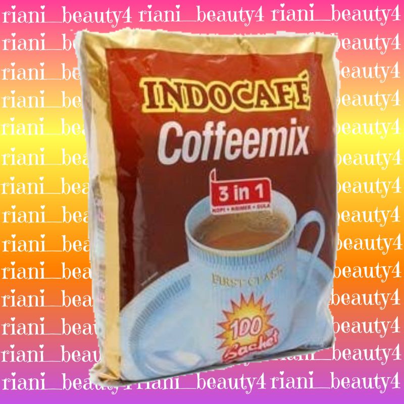 

KOPI INSTAN INDOCAFE COFEEMIX 3 IN 1 , 1 pack isi 100 pcs , GROSIR