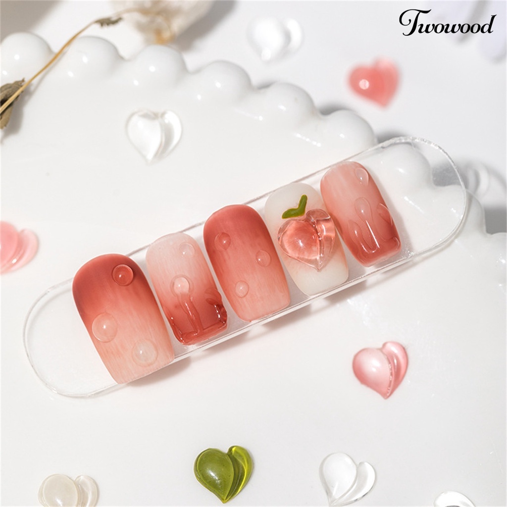 25 Pcs Ornamen Nail Art 3D Serbaguna Bentuk Hati Bahan Resin Untuk Wanita