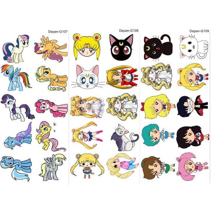 

31.87-Kue- Edible Stamp/Sticker Nasi/Sticker Makanan Tema Anak Perempuan (Girl) -Terlengkap-