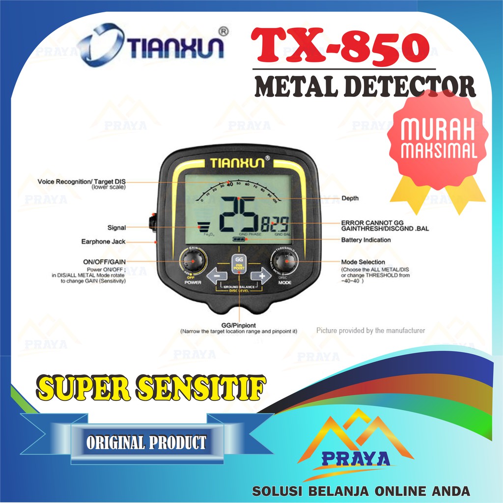 PROFESSIONAL METAL DETECTOR TX850 UNDERGROUND ALAT PENCARI EMAS TX-850 LOGAM TIANXUN
