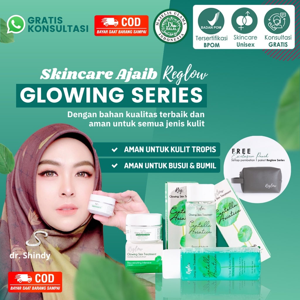 #BETTER REGLOW Original Series-Paket Wajah Glowing Facial Wash Toner Cream Original BPOM-RE GLOW