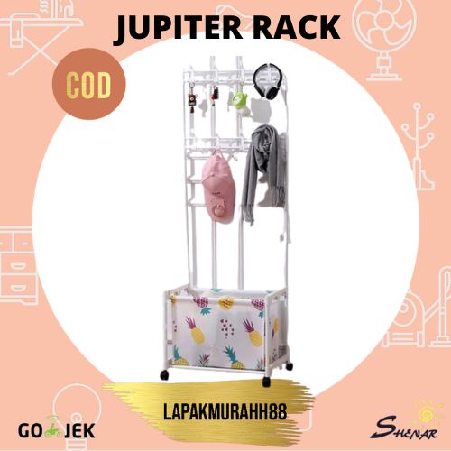 JUPITER RACK HEMAT TEMPAT - STAND HANGER SINGLE DENGAN 3 LAYER - RAK GANTUNGAN SERBAGUNA - RAK GANTUNG TOPI TAS RODA