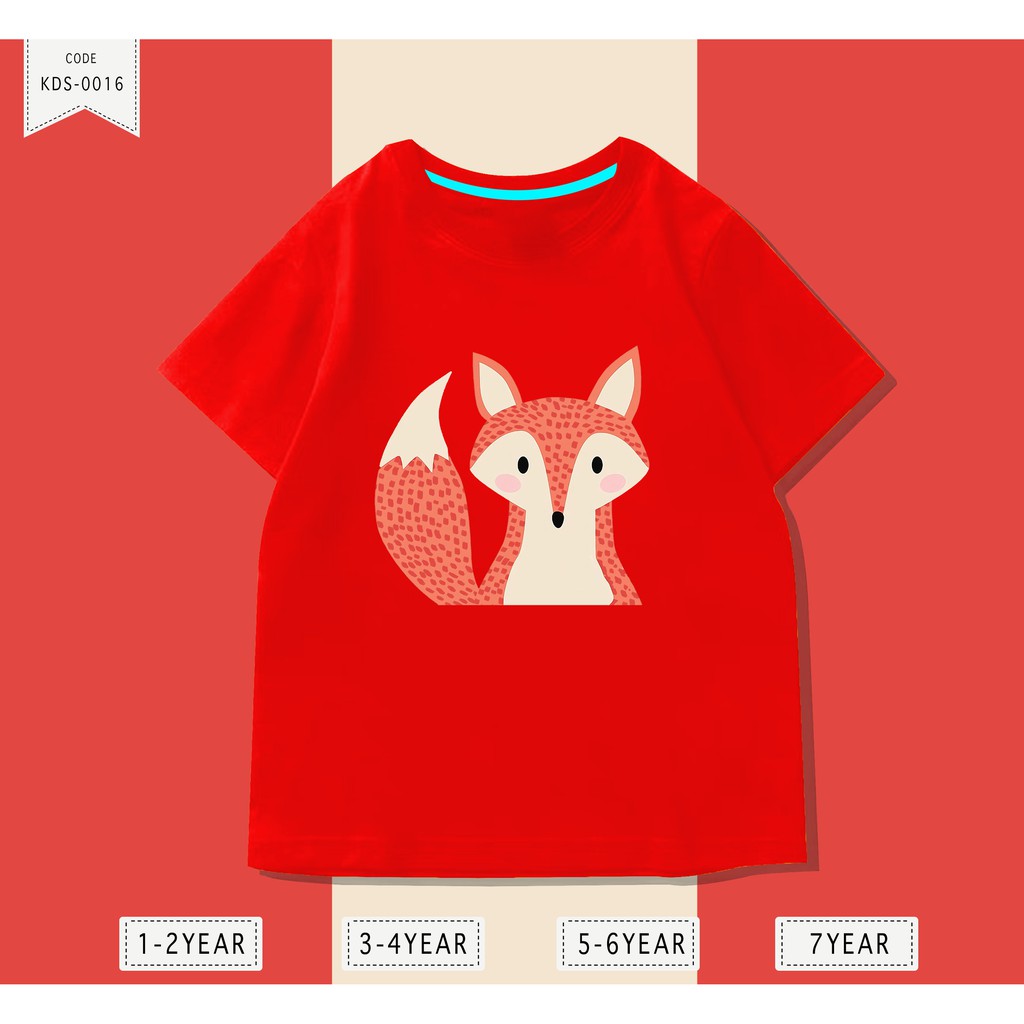 Baju Anak T-rex fox/ Kaos Anak Distro DTF Anak Laki Laki dan Perempuan / Unisex / Motif kartun /kids