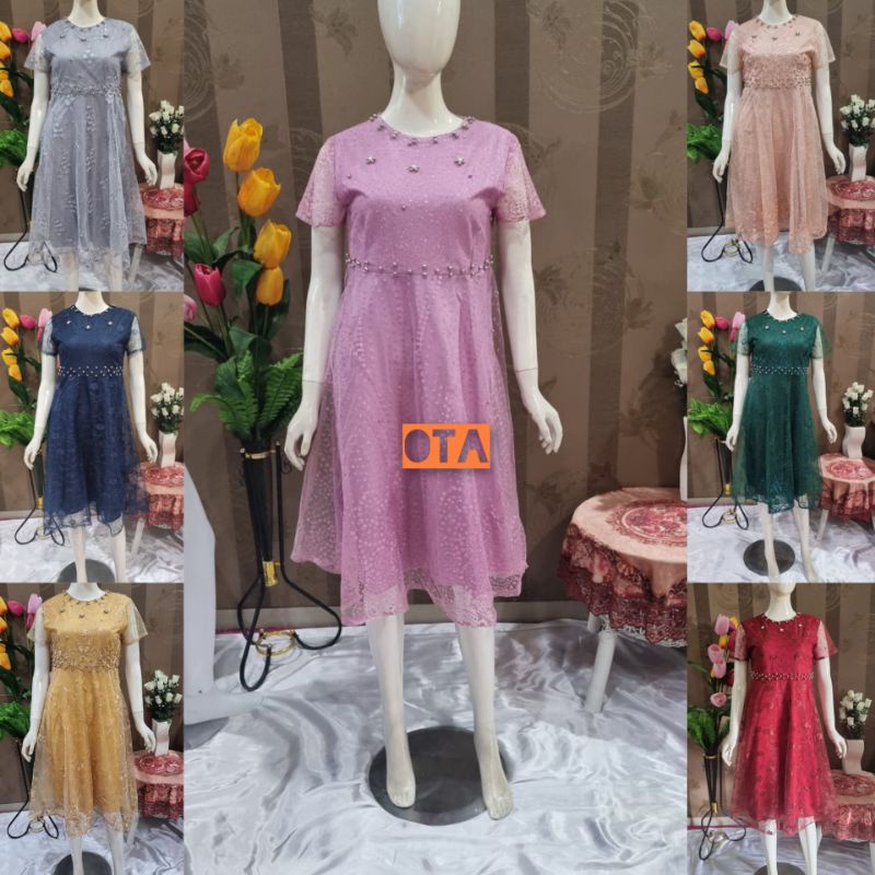PB//NATALIA DRESS TILE - KEBAYA PESTA KONDANGAN TERBARU - BAJU KEBAYA COUPLE WISUDA BRUKAT MODERN TE