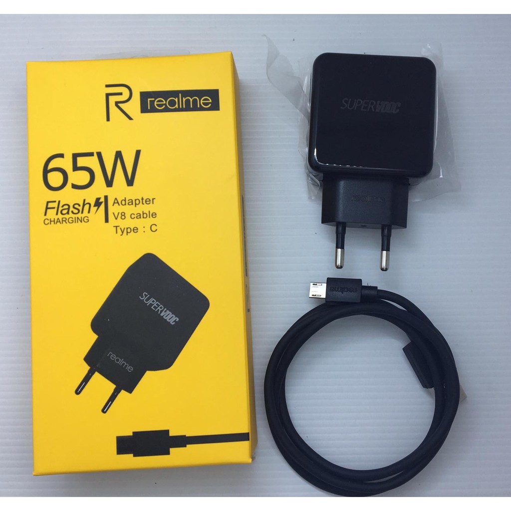 CHARGER REALME 65W SUPER VOOC ANDROID TYPE C &amp; MICRO  / CASAN REALME 65W ANDROID SUPER VOOC