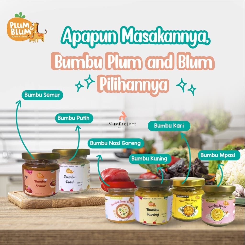 6+ PLUM &amp; BLUM PREMIUM BABY SAUCE / BUMBU BASAH MASAK MPASI 100G