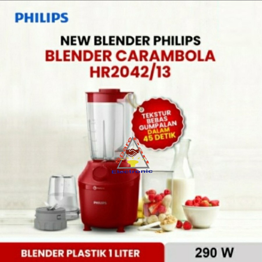 Blender Philips Tipe HR 2042 1 Liter Plastik Termurah Promo (Warna Random)