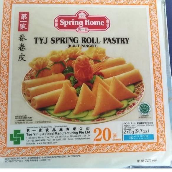 

[KODE 66] SPRING HOME TYJ SPRING ROLL PASTRY / KULIT PANGSIT ISI 20