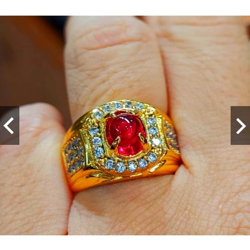 Cincin Batu Pria Merah Siem Mustika Merah Kristal