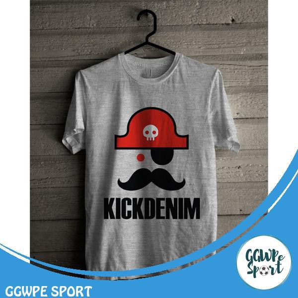 Kaos Distro Premium Kick Denim Baju Distro Lengan Pendek Katun Combed 30S Kualitas Terbaik Limited