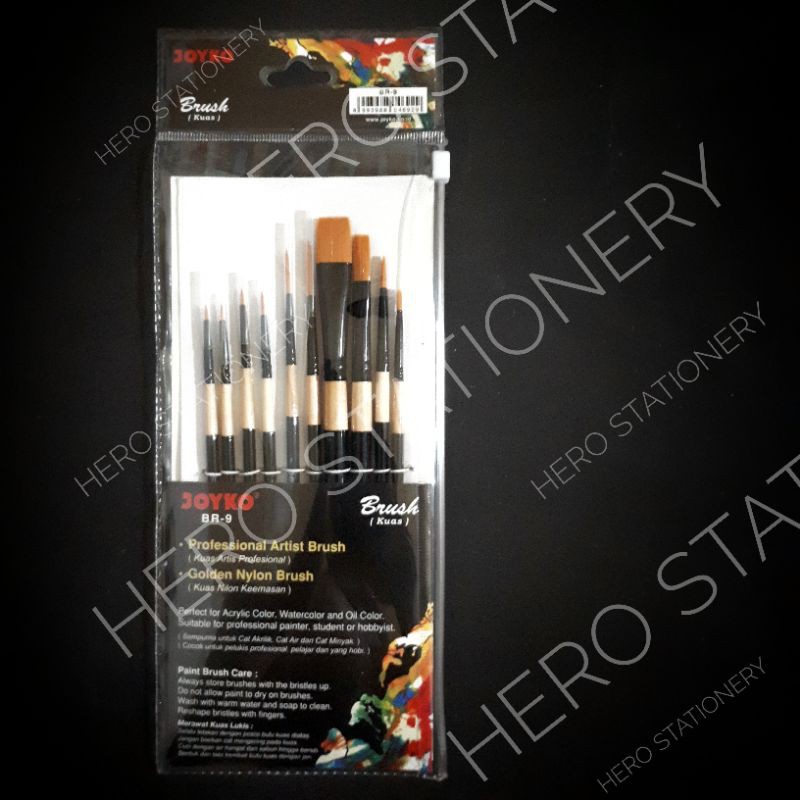 

Kuas lukis artist profesional joyko BR-9 set isi 10 unit
