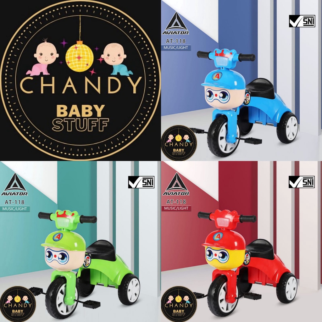 SEPEDA ANAK RODA TIGA TRICYCLE BABY AVIATOR AT 118