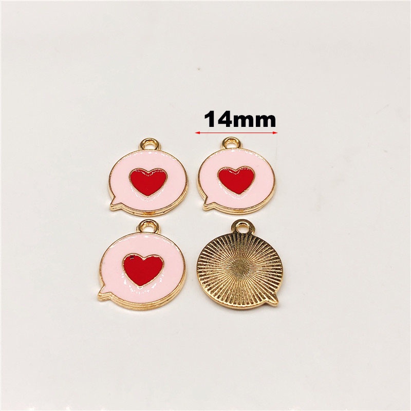 4pcs Liontin Enamel Bentuk Hati Bahan Zinc Alloy Untuk Membuat Perhiasan