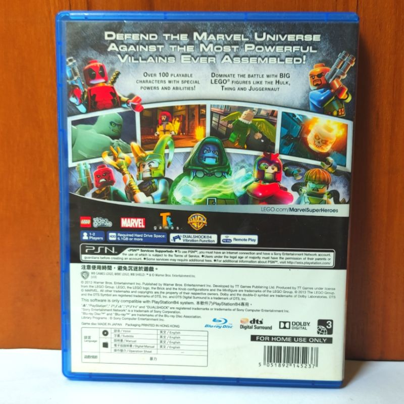 Lego Marvel Super Heroes PS4 Kaset Game Lego Superheroes Superhero Hero Playstation PS 4 5 CD BD Games Lego Avenger Avengers iron man captain america spiderman game ps4 ps5 reg 3 reg 3 asia 2