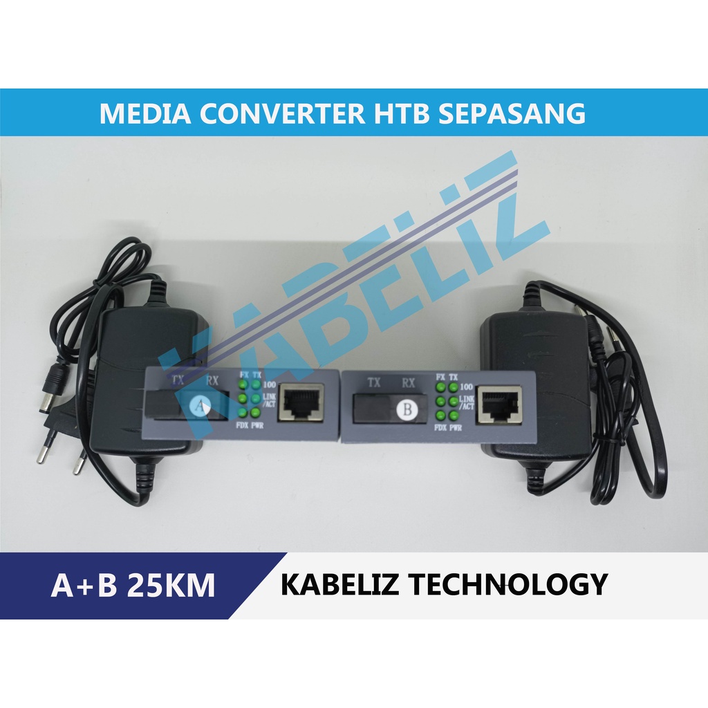 Media Converter HTB3100 A+B Fiber Optic Konverter HTB-3100 Netlink 10/100Mbps RJ45 Single Mode 25KM