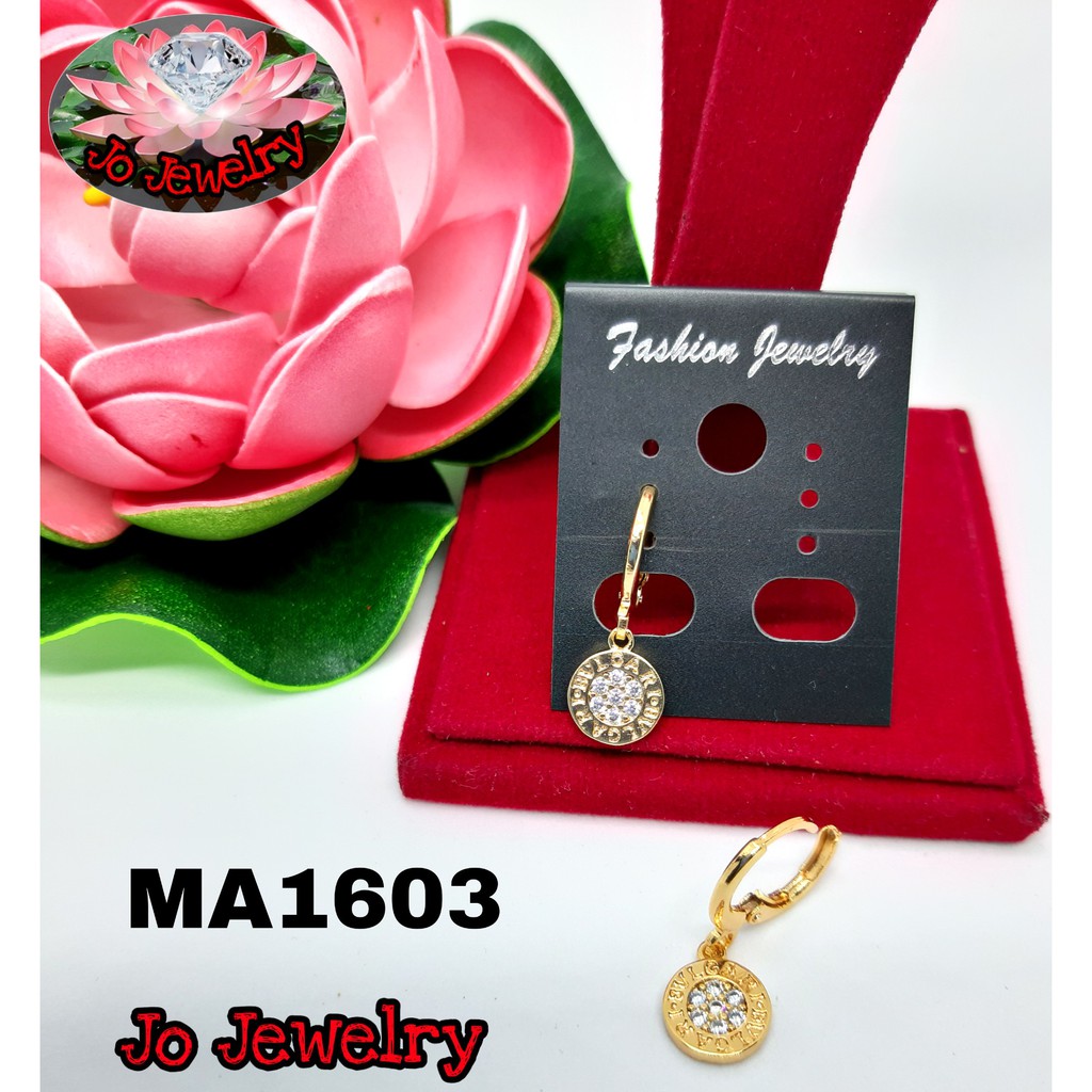 Anting hoop xuping lapis emas bulat bvlgari gold