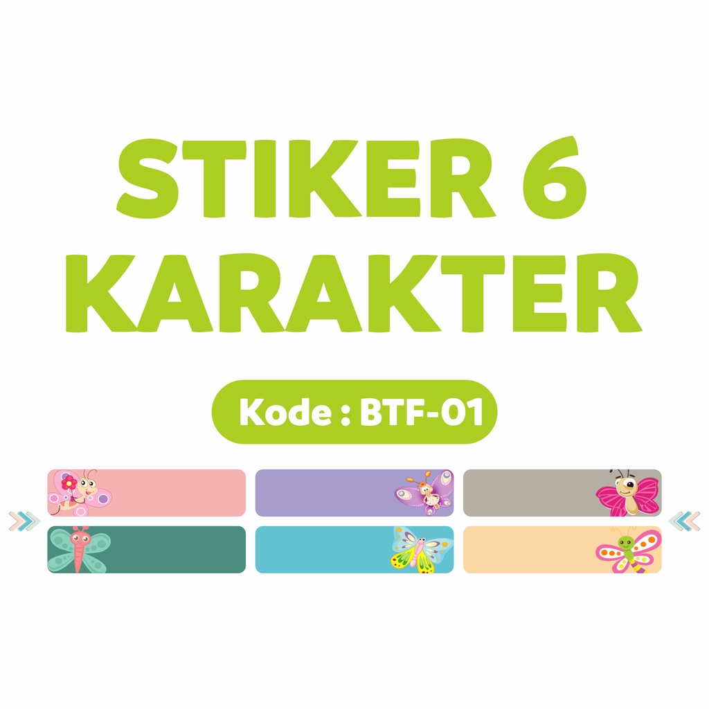 

STIKER 6 KARAKTER // BTF-01 // Waterproof // Kain // BLUESTIKER