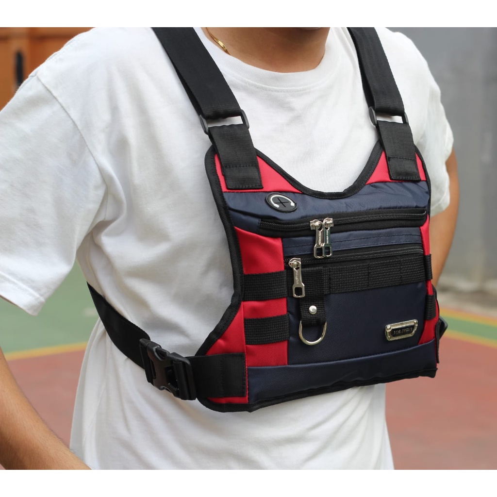 Tas Dada Original Polo Amstar Waterproof Bahan Micro TR Chestbag Chest Rig Bag Tas Rompi Tas Sepeda Tas Pelindung Dada