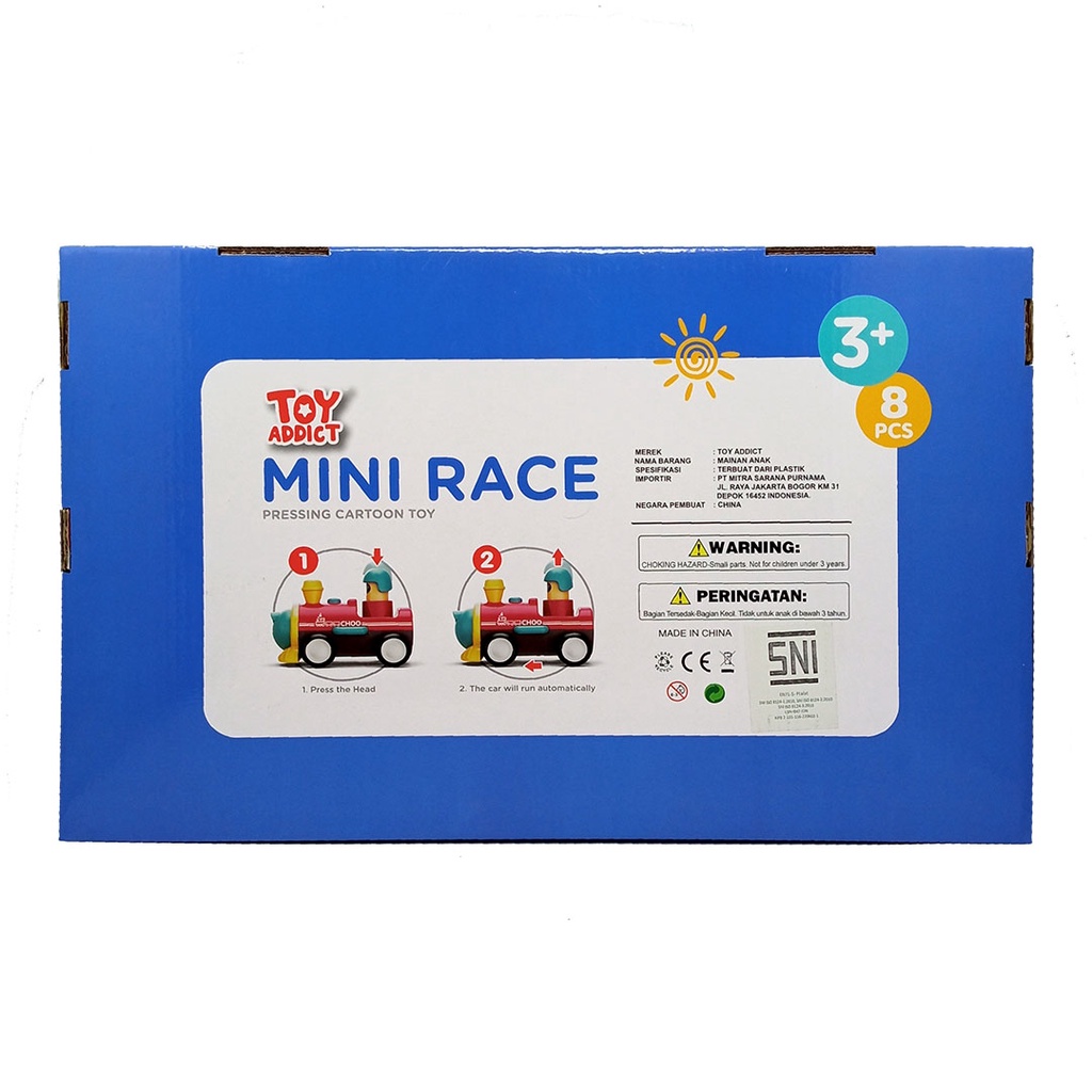 Toy Addict Mini Race Pressing Cartoon Toy Mainan Anak