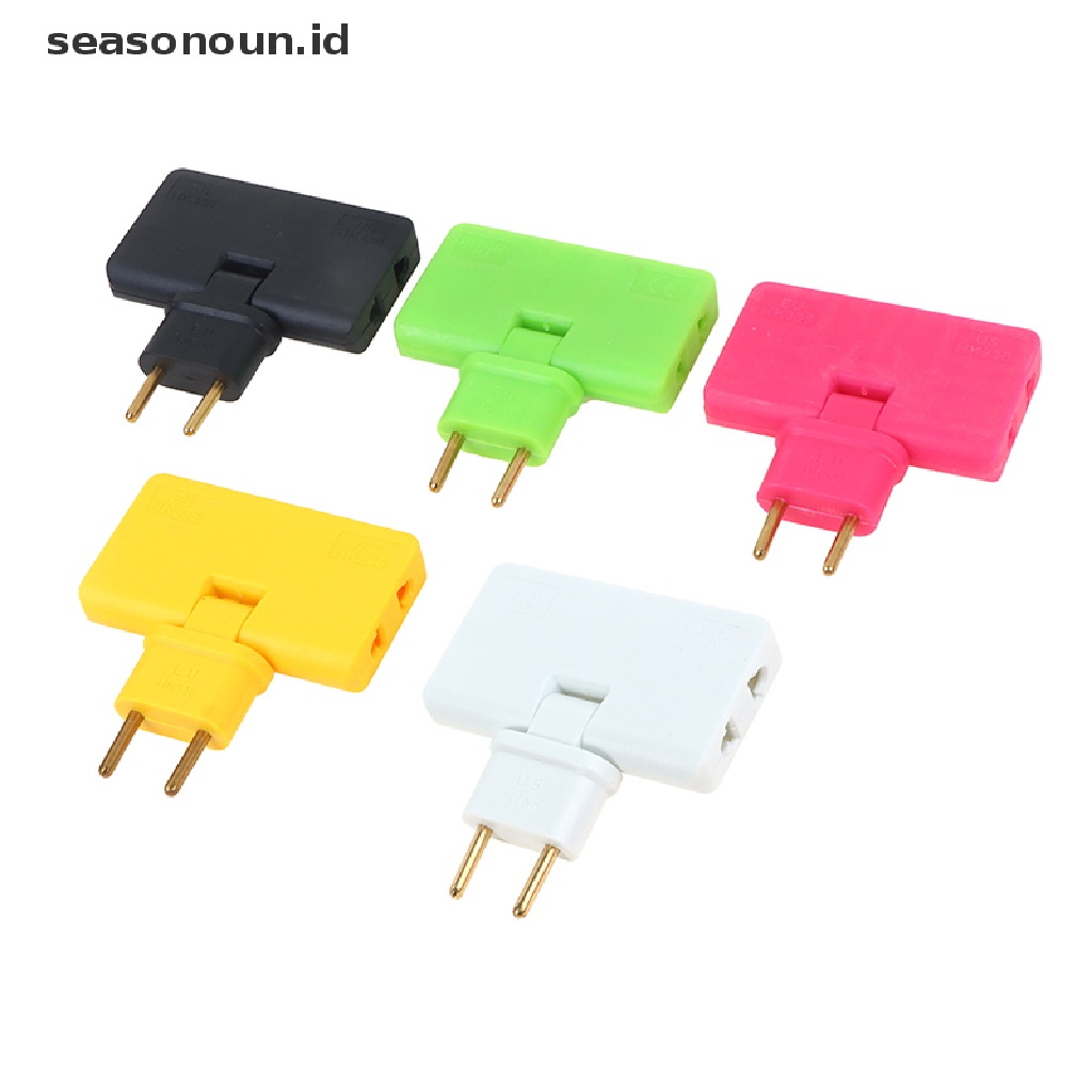 (seasonoun) Adapter Konverter Power Plug EU Bisa Dilipat Untuk Travel