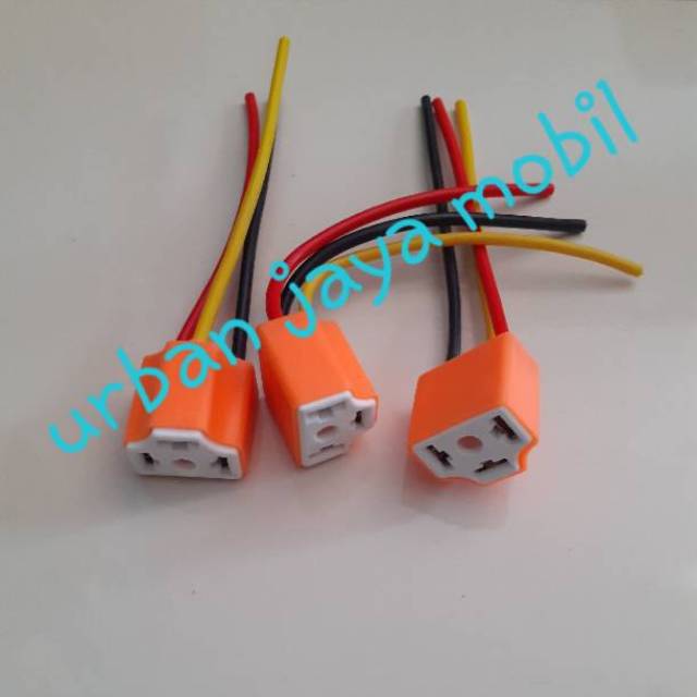 soket lampu h4 halogen lampu depan bahan keramik anti ...