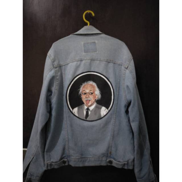 (preloved) jaket denim lukis Einstein