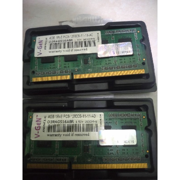 Ram laptop V-Gen ddr3 4gb pc10600s/pc12800s