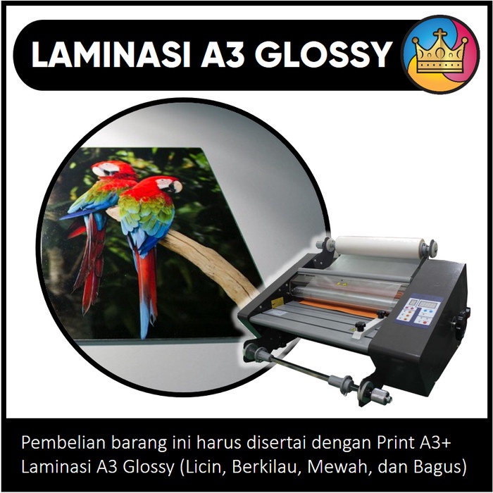 

kertas- digital print a3+ laminating laminasi glossy gloss glosi thermal panas -kertas.