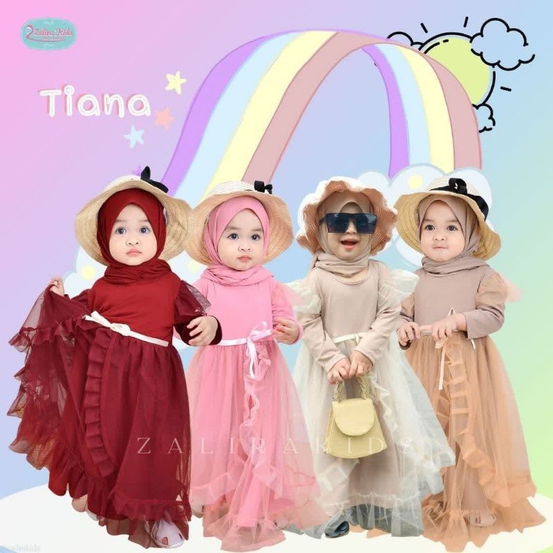gamis anak perempuan tutu Tania Dress by Zalira kids | gamis pesta anak new born - 2 tahun