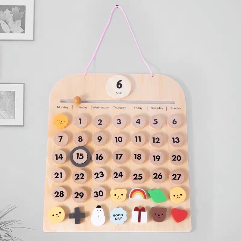 diy magnetic wooden calendar perpetual calendar kalendar bahan kayu