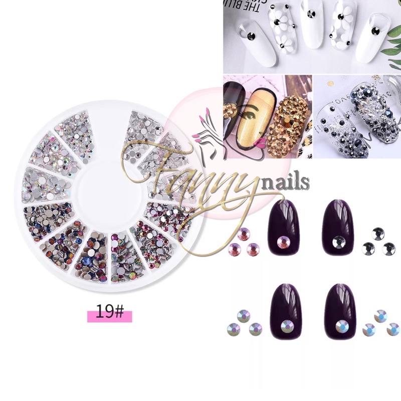 Nail wheel gold swarovski crystal ab japan nails mutiara kuku / hiasan kuku rhinestone