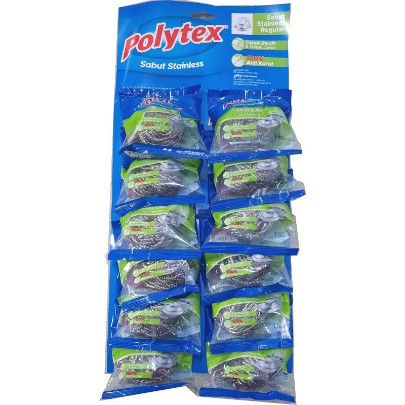 Polytex sabut stainless 12,5gr - sabut cuci piring ekonomis