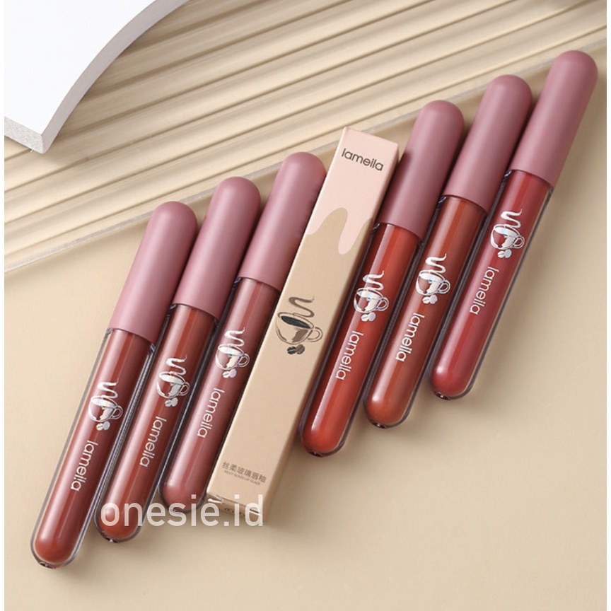 LAMEILA NUDE EDITION Lip Glaze Lipstik Cair Lips Pelembab Silky Misty LA108 1041