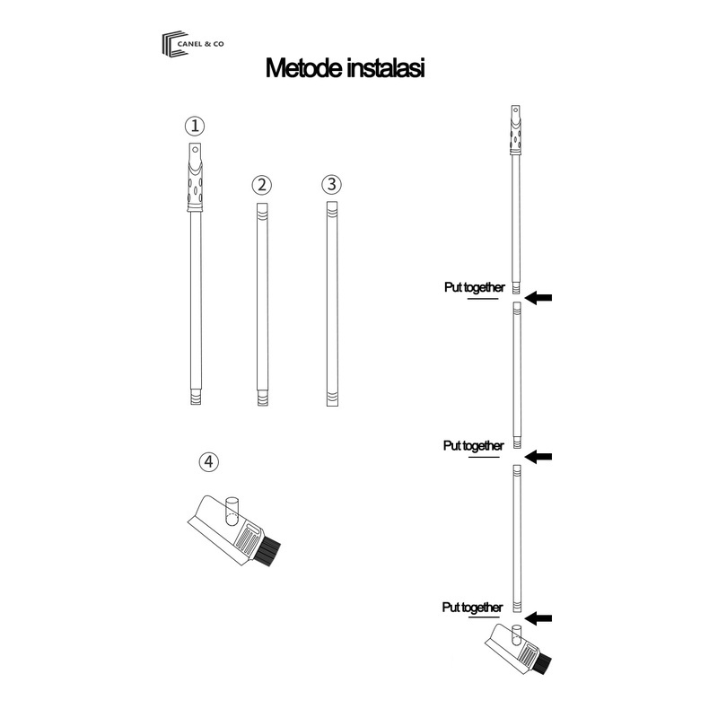 CANEL&amp;CO Sikat Dorong Lantai /Alat Sikat Toilet Sikat Gagang Kamar Mandi