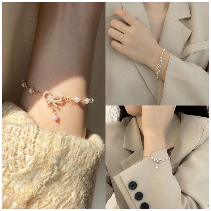 Gelang wanita korea Gelang viral tiktok murah Gelang Wanita Mutiara / gelang aesthetic korean style