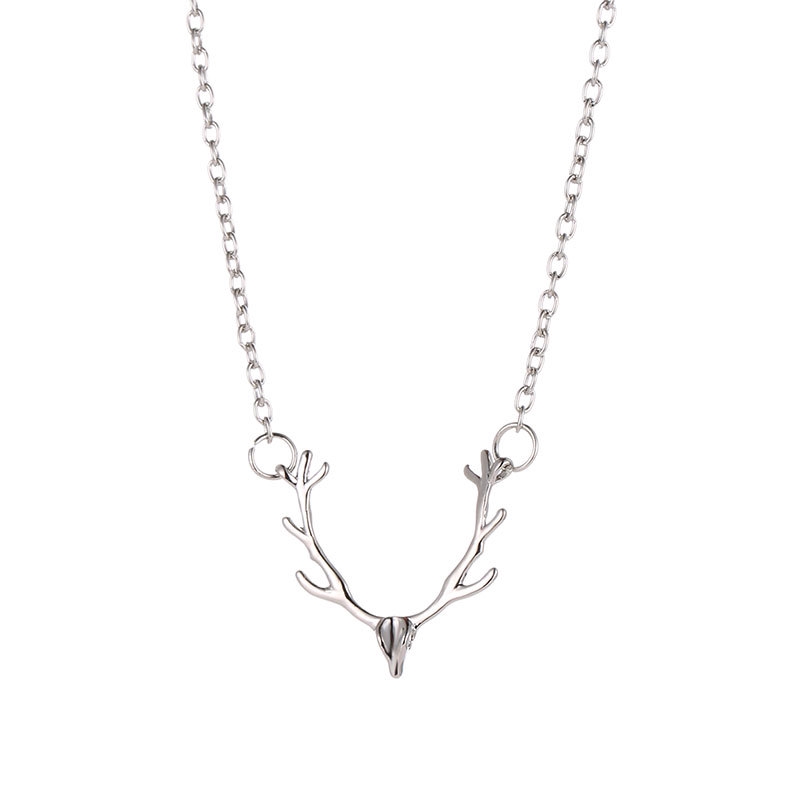 Koren Fashion Christmas Gold Little Antler Deer Head Elk Necklace jewelry for Women