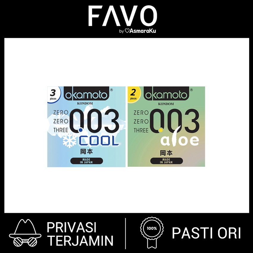 Okamoto Kondom Aloe - 2 Pcs + Okamoto Kondom Cool - 3 Pcs