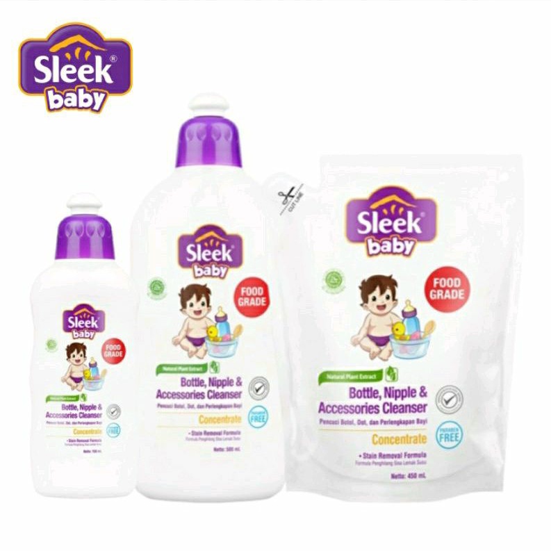 Sleek Baby Bottles &amp; Accessories Cleanser | Sabun Cuci Botol Bayi Liquid Cleanser 500ml 450ml 150ml 70ml